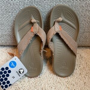 CROCS Kids Tan Flip Flops